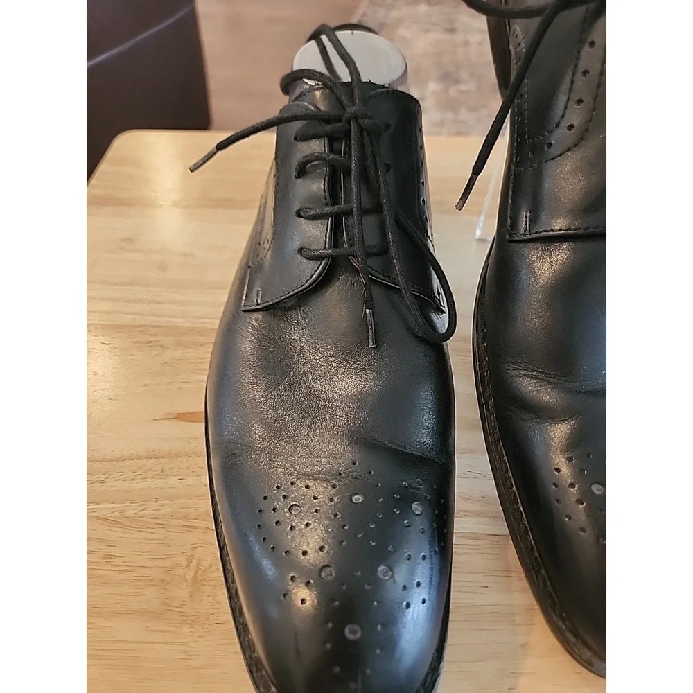 Aston Grey Miller Men Derby Brogue Dress Shoes Black Leather Size‎ 11